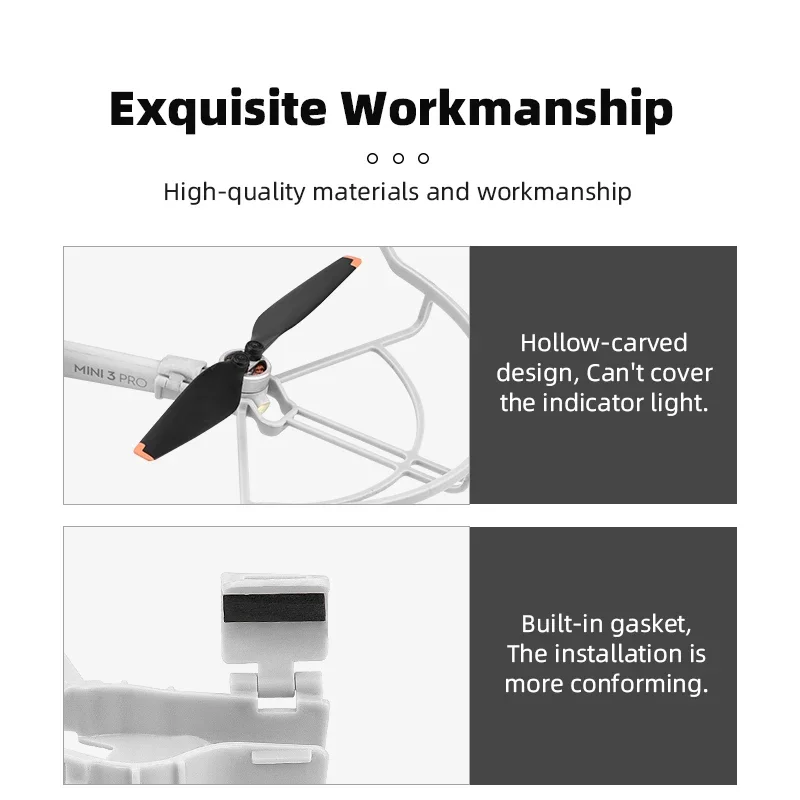 واقي المروحة لـ DJI Mini 3/3 Pro تصميم خفيف الوزن سريع التحرير للمروحة حلقة واقية ملحقات الغطاء الواقي للمروحة