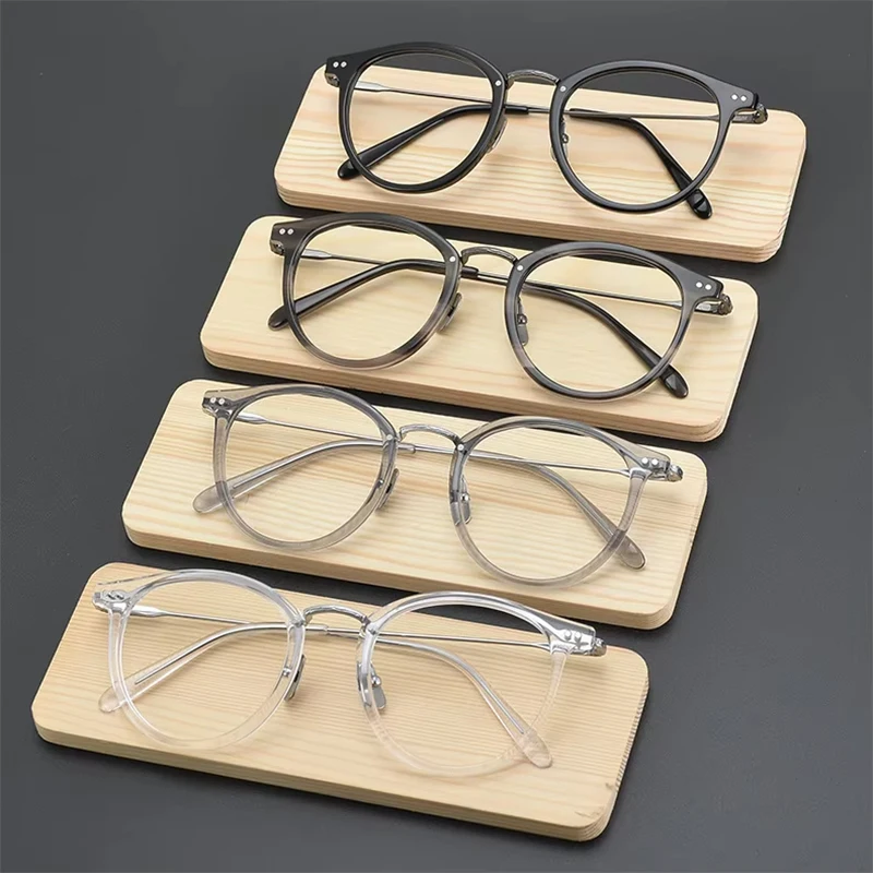 

Handmade Exquisite Details Fashion Round Acetate glasses frame men women optical Myopia Presbyopia Lenses attachment eyewear