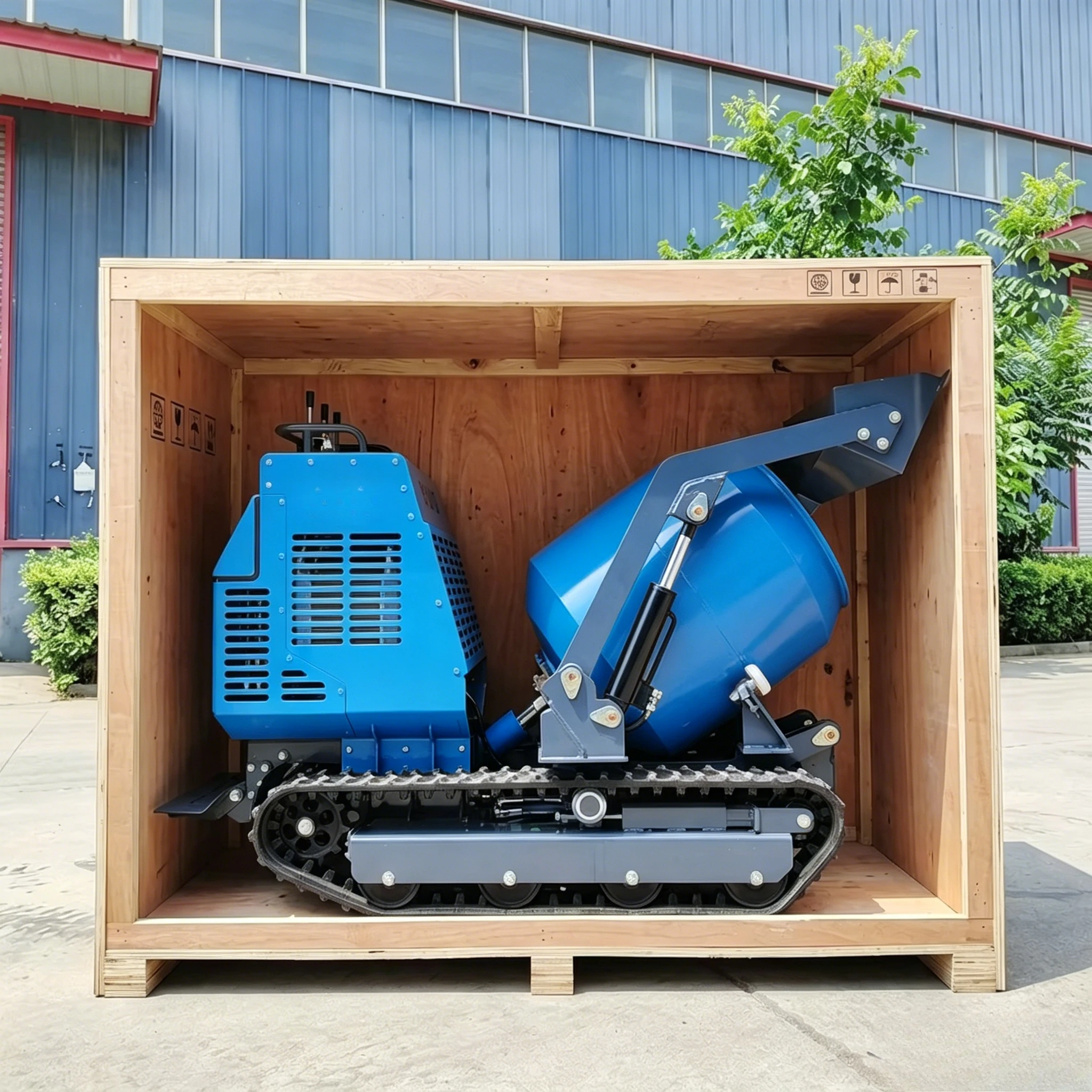 Custom Small Project Special 750kg Mini Crawler Concrete Mixer Truck Skid Steer Loader Self Loading Portable Tracked EPA Engine
