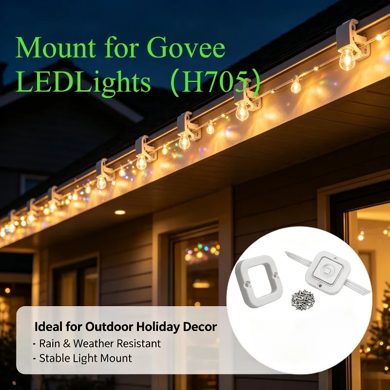15/38/66pcs Protective LED Light Clips with Screws, for Govee H705 Lights, Holiday Outdoor Lighting Mounting Parts