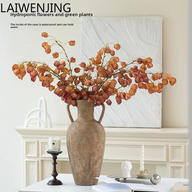 

SGF wabi sandy wind floor-to-ceiling large vase ceramic ornament soft decoration advanced sense retro