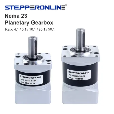 STEPPERONLINE Nema 23 Planetary Gearbox Motor Speed Reducer MGL Series Ratio 4 5 10 20 50 for 8mm Shaft Nema23 Stepper Motor