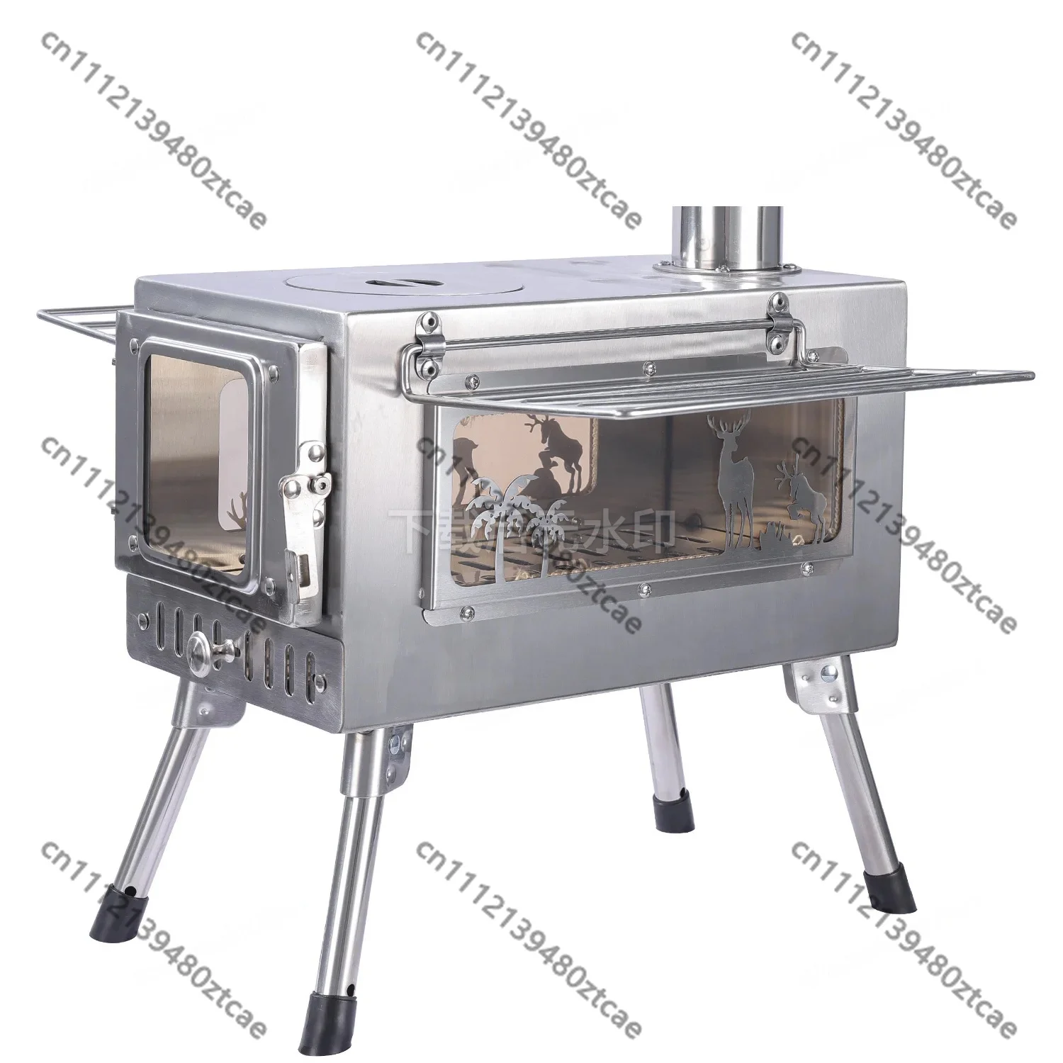 Stainless Steel Foldable Camping Stove Multifunctional Portable Wood Burning Heater For Tent Outdoor Heating Use