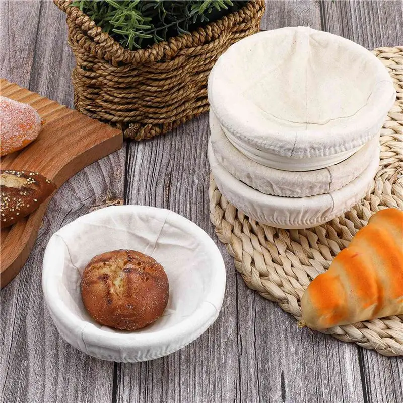 Y51A-18Pc 5Inch Banneton Bread Proofing Basket Round Dough Sourdough Proofing Basket With Removable Liner
