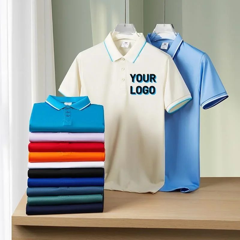 

Custom Logo Summer Short Sleeve Polo Shirt Men Women Breathable Top Simple Design Company Group Uniform Business Casual Wear