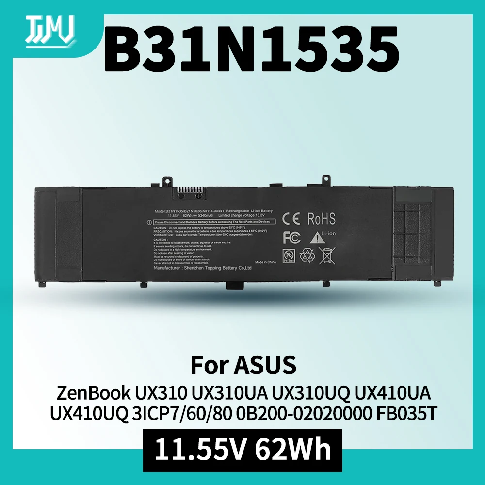 B31N1535 Laptop Battery for Asus ZenBook UX310 UX310UA UX310UQ UX310UF UX410 UX410UA UX3410UA UX410UQ U4000U U400UQ UX410UF