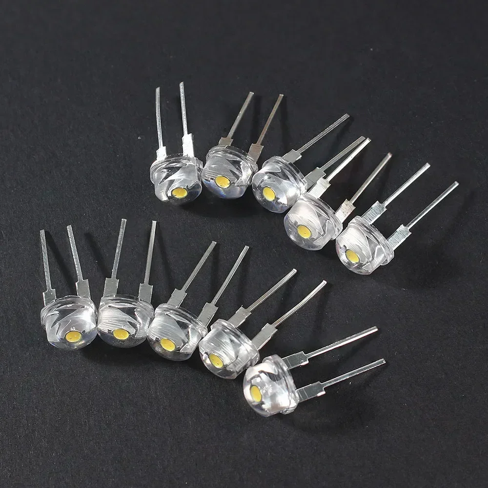 50pcs/lot 8MM Light LED bulbs Super Bright Straw Hat Light Emitting Diode kit White Blue Green Red Yellow led lights