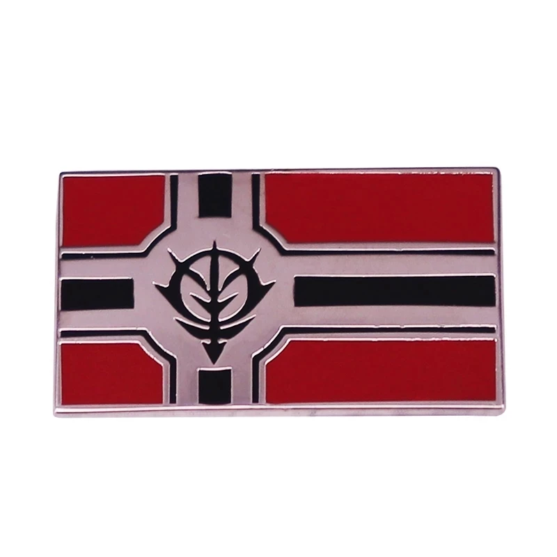 Mech Anime MOBILE X SUIT GUNDAM The Zeon Flag Lapel Pins Backpack Jeans Enamel Brooch Fashion Jewelry Gifts Banner Badges