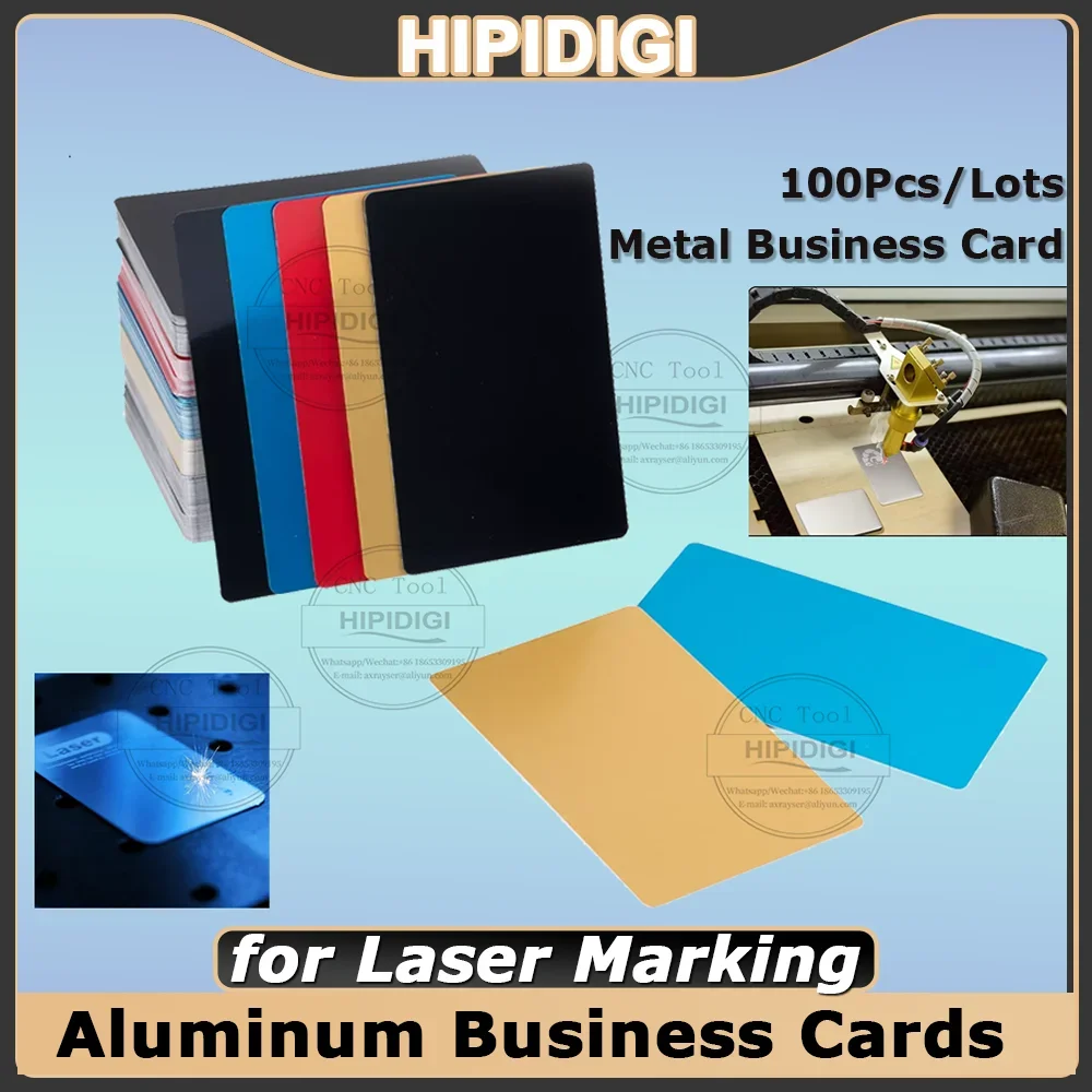 

100Pcs Nameplate Metal Business Card Blank Card DIY Aluminium Alloy Multicolor Material r for Laser Marking Engraved Machine