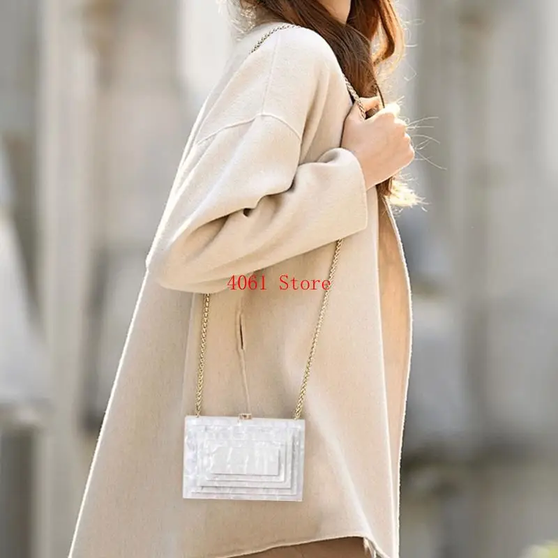 

Sophisticated Chain Strap Box Clutch For Women Evening Bag Shoulder Crossbody Purse For Gatherings And Everyday Use