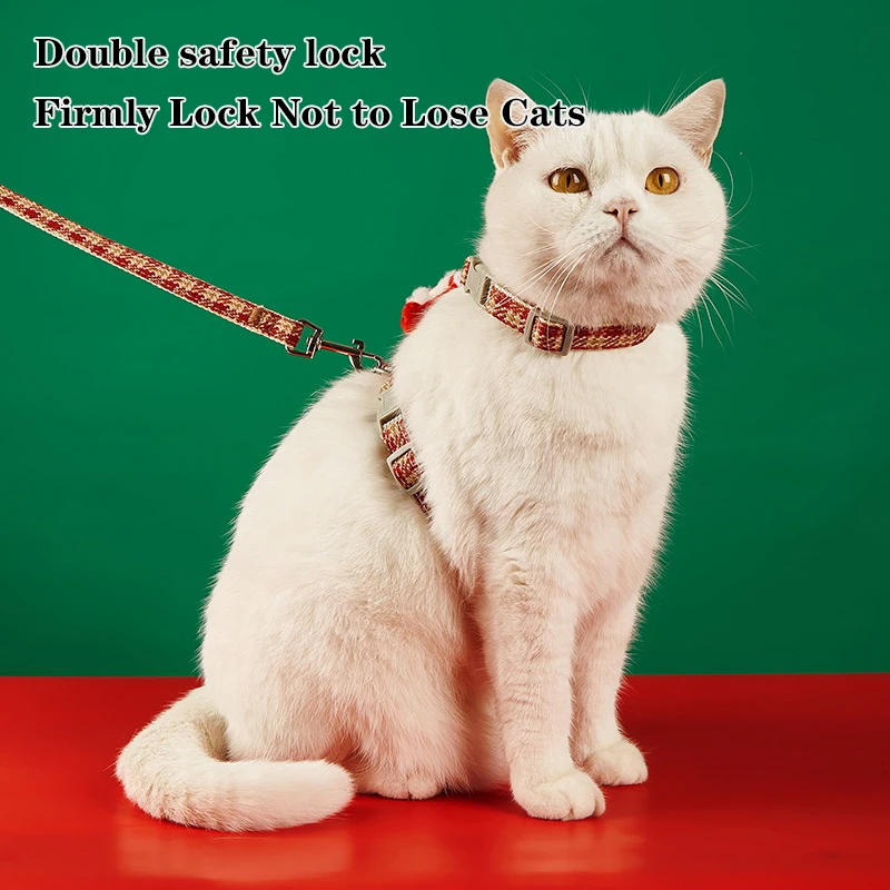 

Pet cat Christmas series leash set small dog dog leash dog I-word