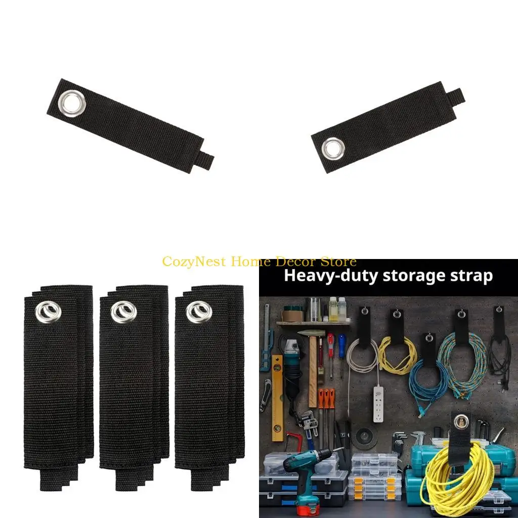 92MF Cable Band Wrap with Reinforced Metal End Reusable Fastener for Cords Hoses Tubing Gear and Home Storage Tasks
