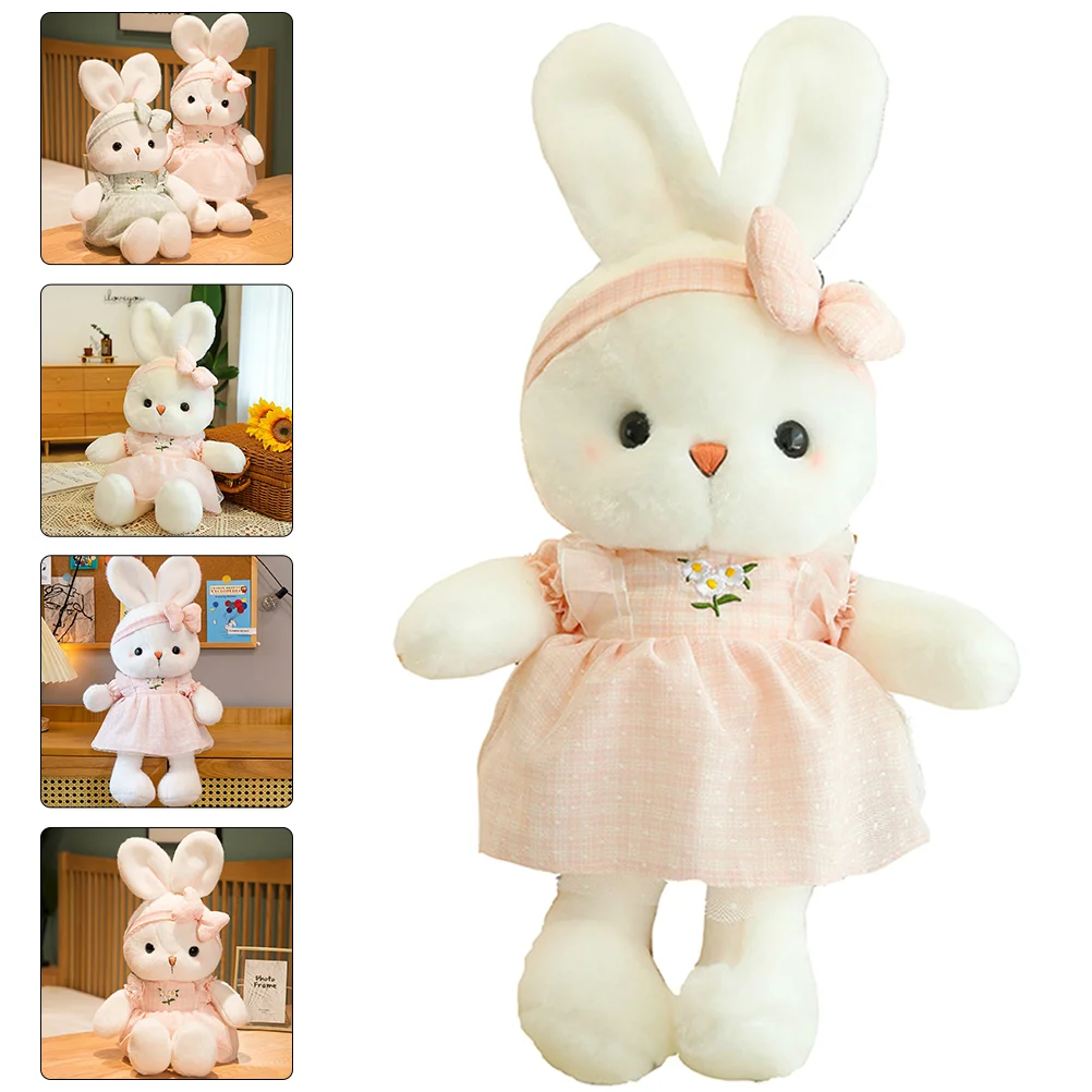 

Toddler Toys for Girls Plush Bunny Stuffed Animal Teens Rabbit Shaped Pillow Pink Child Animals