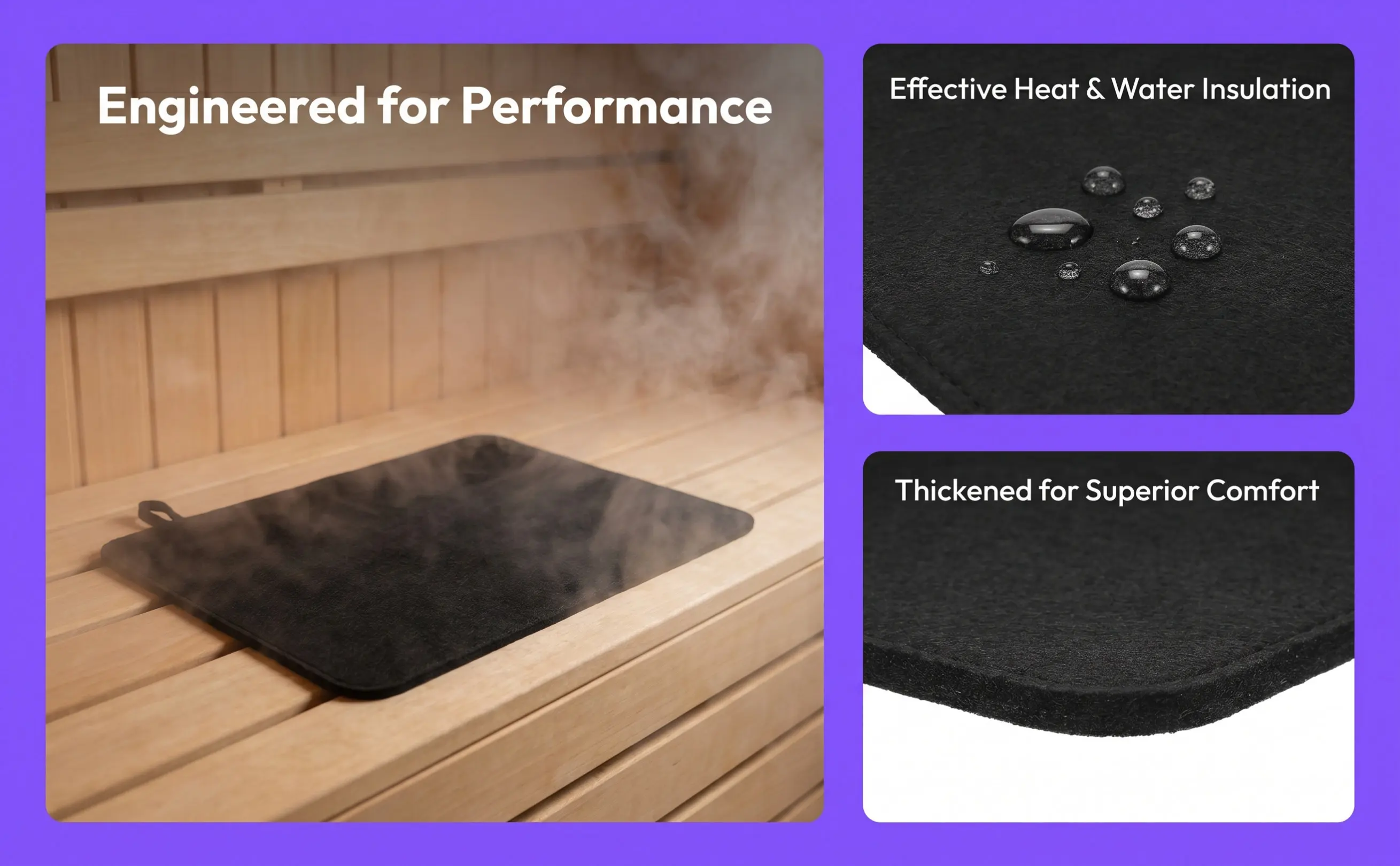 Felt Cushion Pad Bench Protector Bathtub Spa Mat with Heat Insulation Sauna Resistant