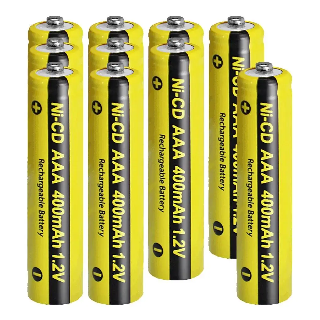 PKCELL 8PCS NI-CD AAA Rechargeable Battery 1.2v 400mAh NiCD Solar Battery Button Top Solar Light Cells