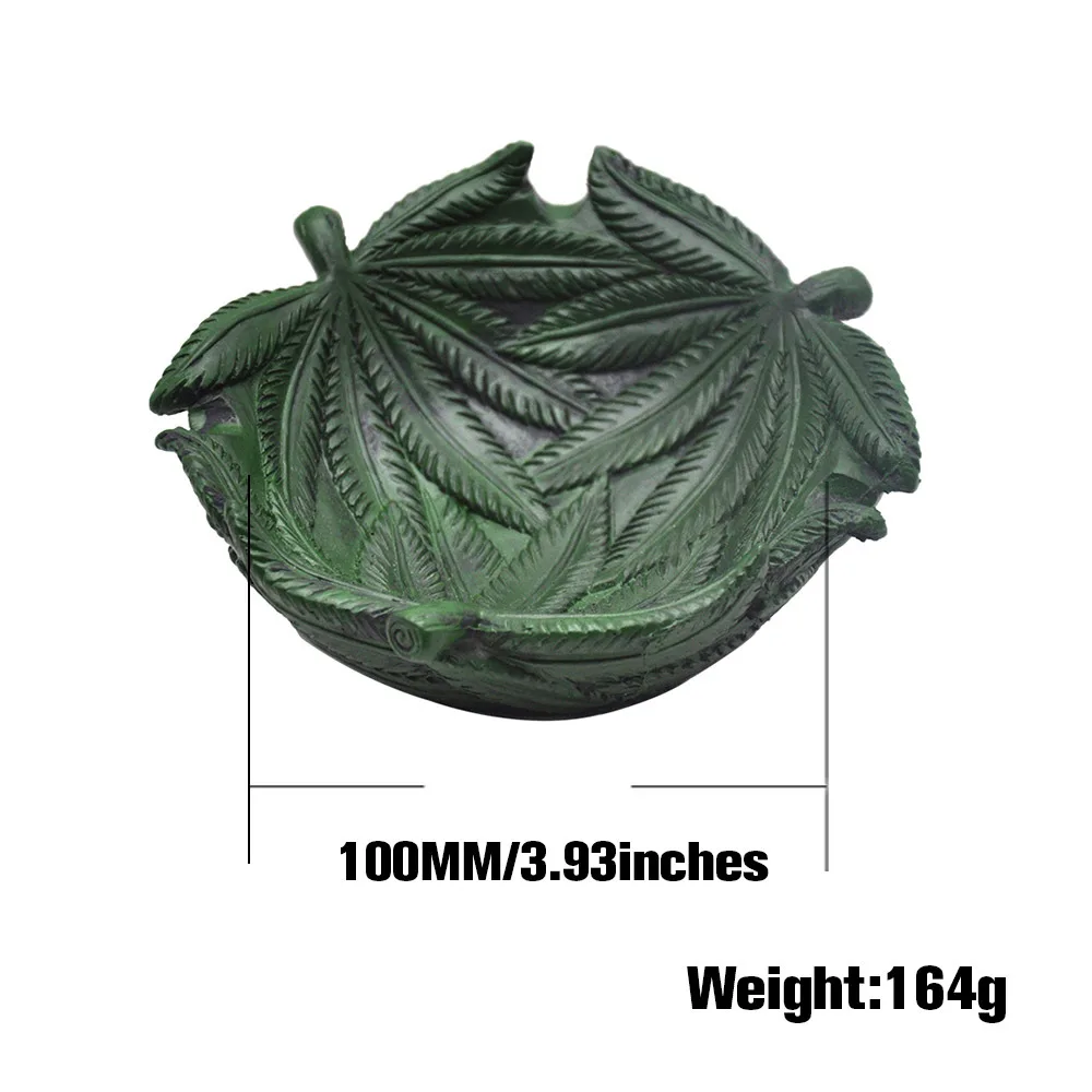 Resin Ashtray Dark Green Leaf Pattern Ashtray Home Office Creative Personalized Crafts Smoking Accessories For Weed Men Gift