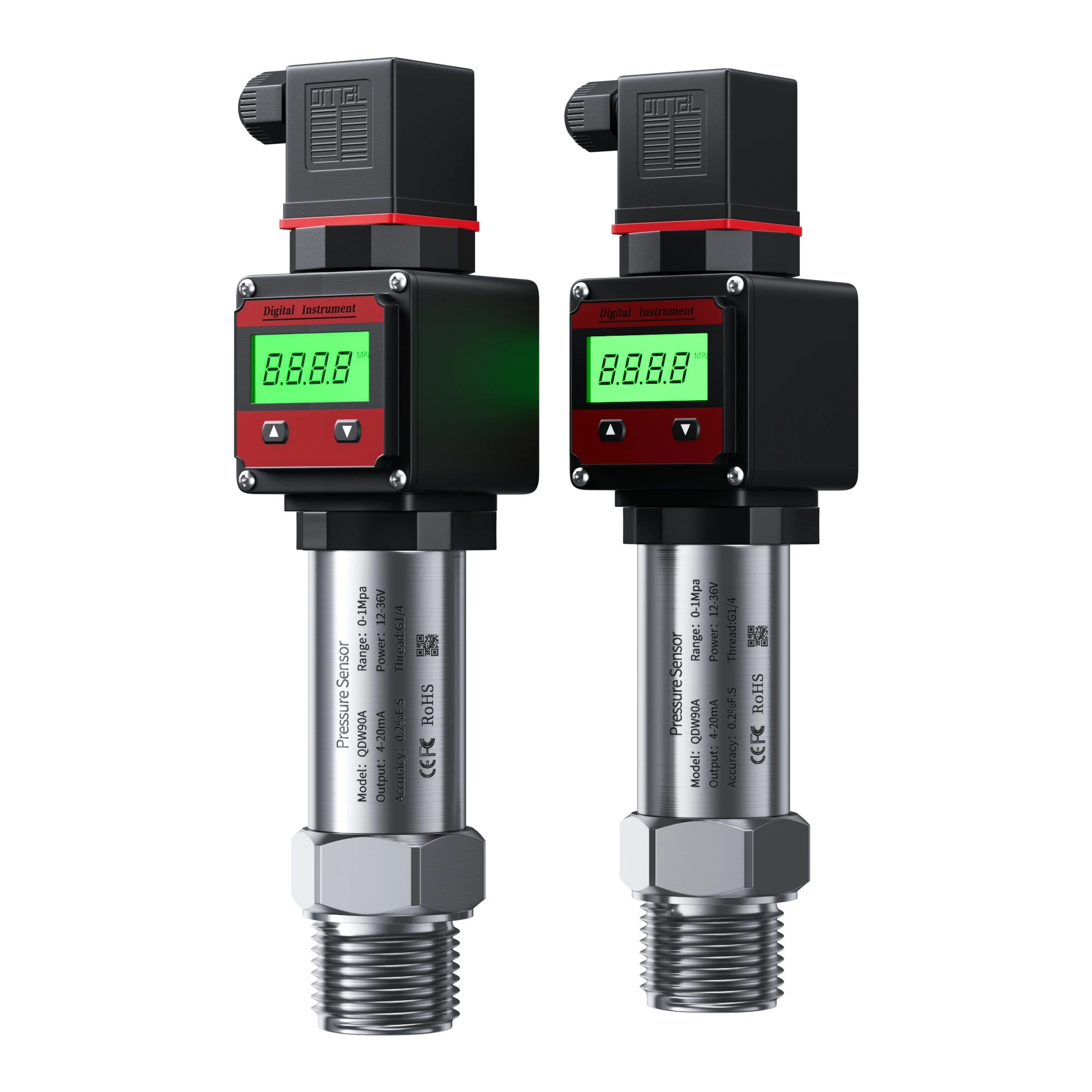 4-20mA 0-10V 0-5V Pressure Transmitter 0-10bar 0-25bar 0-40bar LCD Display Pressure Transducer G1/4 Digital Pressure Sensor