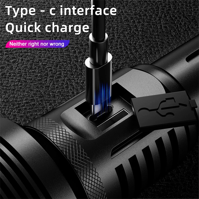 COBA XHP360 Strong Light Self-defense Flashlight Intelligent Electric Display Zoom Outdoor Long Distance Bright LED High Power