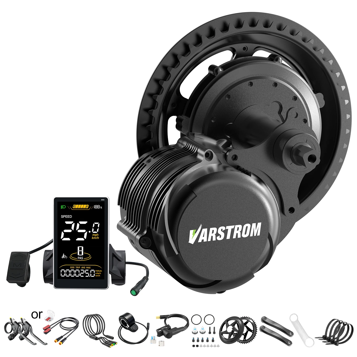 High Torque Brushless Mid Motor Kit - Varstrom koppel sensor e-bike conversiekit TSDZ2B