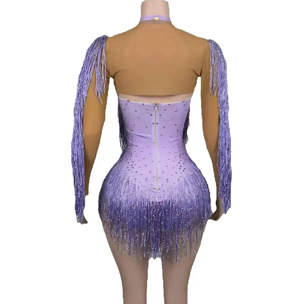 

Боди для вечеринки с бахромой, женский танцевальный костюм Gogo, вечерний костюм на день рождения, сексуальная одежда для танцев на пилоне, бар, ночной клуб, диджейская сценическая одежда