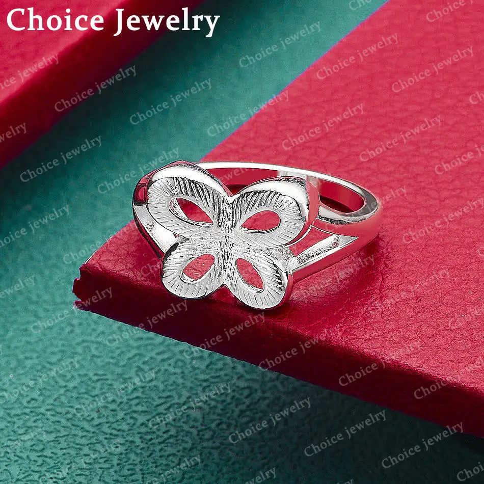 

925 Sterling Silver Textured Butterfly Wedding Ring For Women Grace Jewelry Trend Fashionable Birthday Party Gifts
