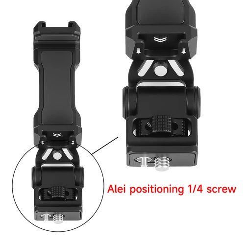 Imagen 2 del producto Soporte para teléfono de metal Soporte para zapata fría 360 °   Disparo vertical giratorio 1/4 3/8 ARRI Hole para iPhone Android Smartphone DSLR Abrazadera