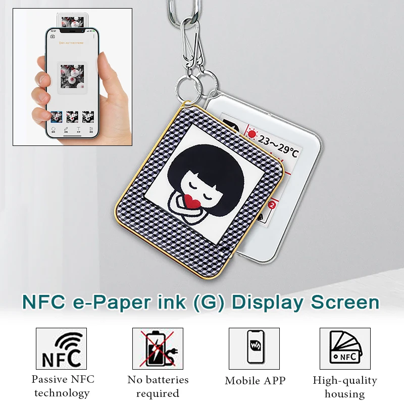 

1.54-inch Passive NFC e-Paper Ink Display Screen For Image Photo Album Nameplate Display 3-Color Display Screen No Need Battery