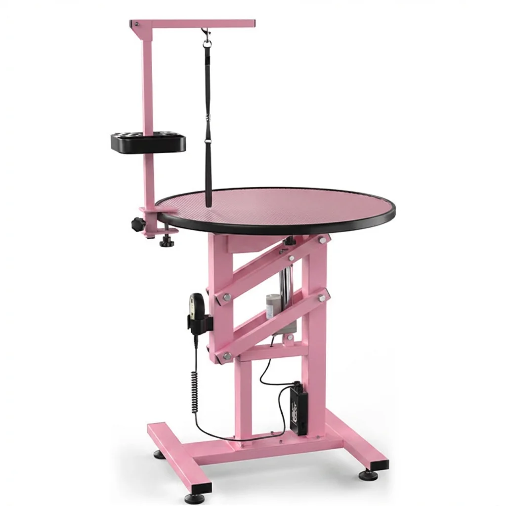 Dog Grooming Table Eco-Friendly Electrical Lifting Table Tabletop Iron Display Rack Charge-Powered