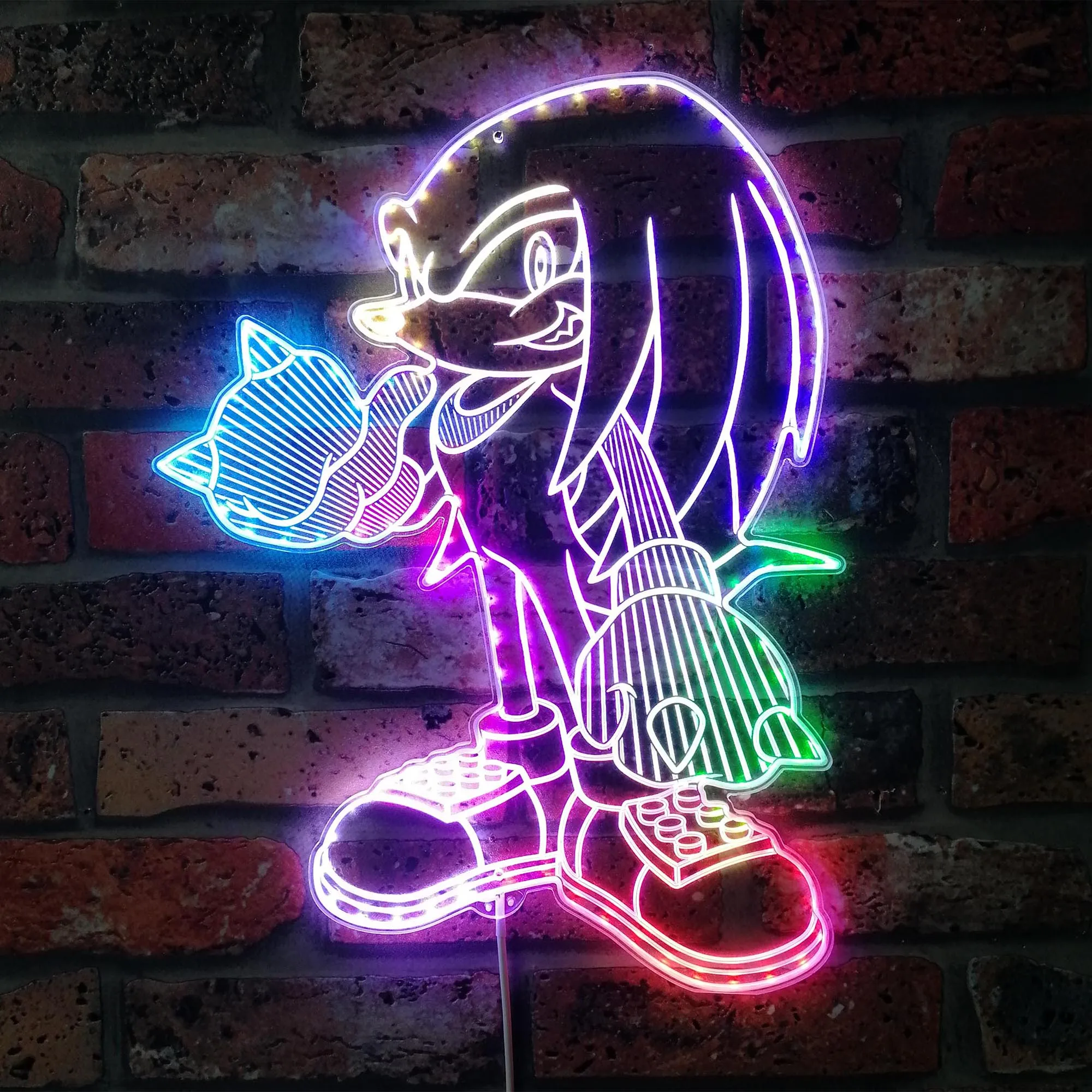 

Неоновая светодиодная вывеска Sonic Knuckles, светодиодная вывеска ночного света для геймера, неоновая вывеска для игровой комнаты