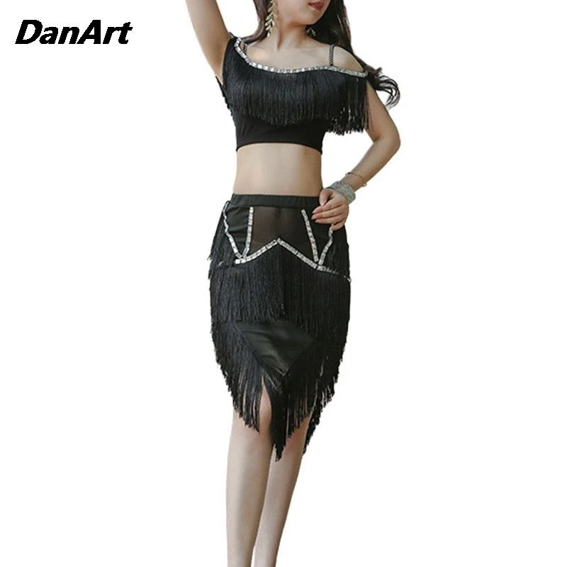 Adult Latin Dance Competition Suit Lady New Dance Performance Set Sexy Women Female Dazzling Dance Rumba Salsa Tango Ballroom