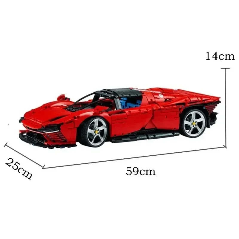 In Stock NEW Technical Compatible 42143 Ferraried Daytona SP3 Supercar Building Blocks Car Model Bricks for Christmas gifts