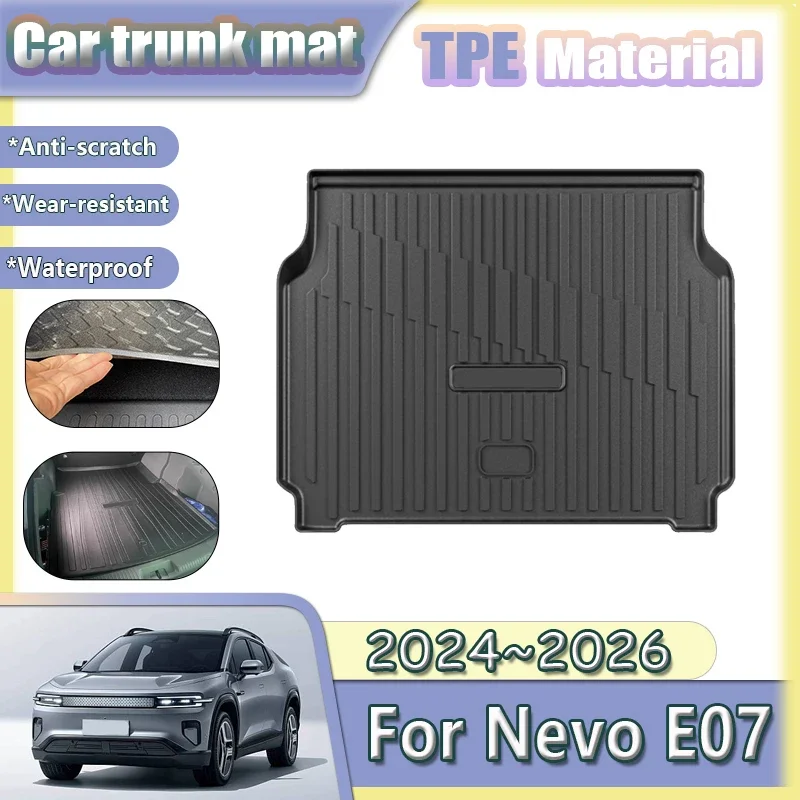 Car Trunk Mat For Changan Nevo E07 2024 2025 2026 Anti-dirty Waterproof Rubber TPE Material Carpet Pads Protection Accessories