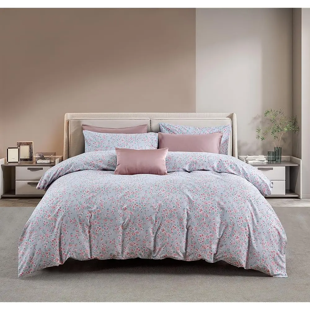 

Комплект постельного белья из 3 предметов (1 пододеяльник + 2 наволочки) 100% хлопок, сатин, скрытая застежка-молния (персиковый, размер King)