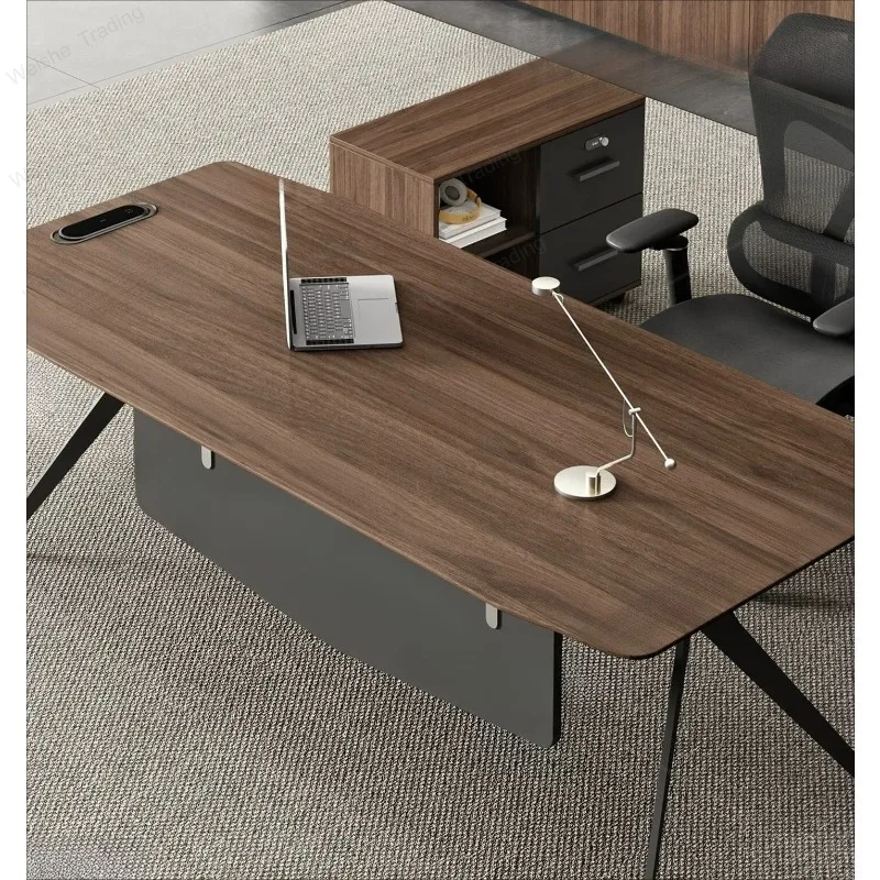 Simple desk, modern light luxury, high-end sense, young business female boss, single independent office table
