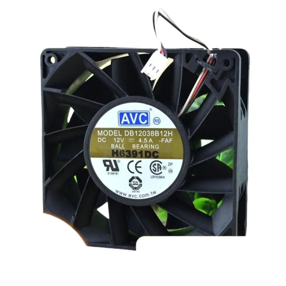 

For AVC DB12038B12H 12V 4.5A 120x120x38mm 12038 3-Wire Fan High Speed GPU Miner High-Performance Cooling