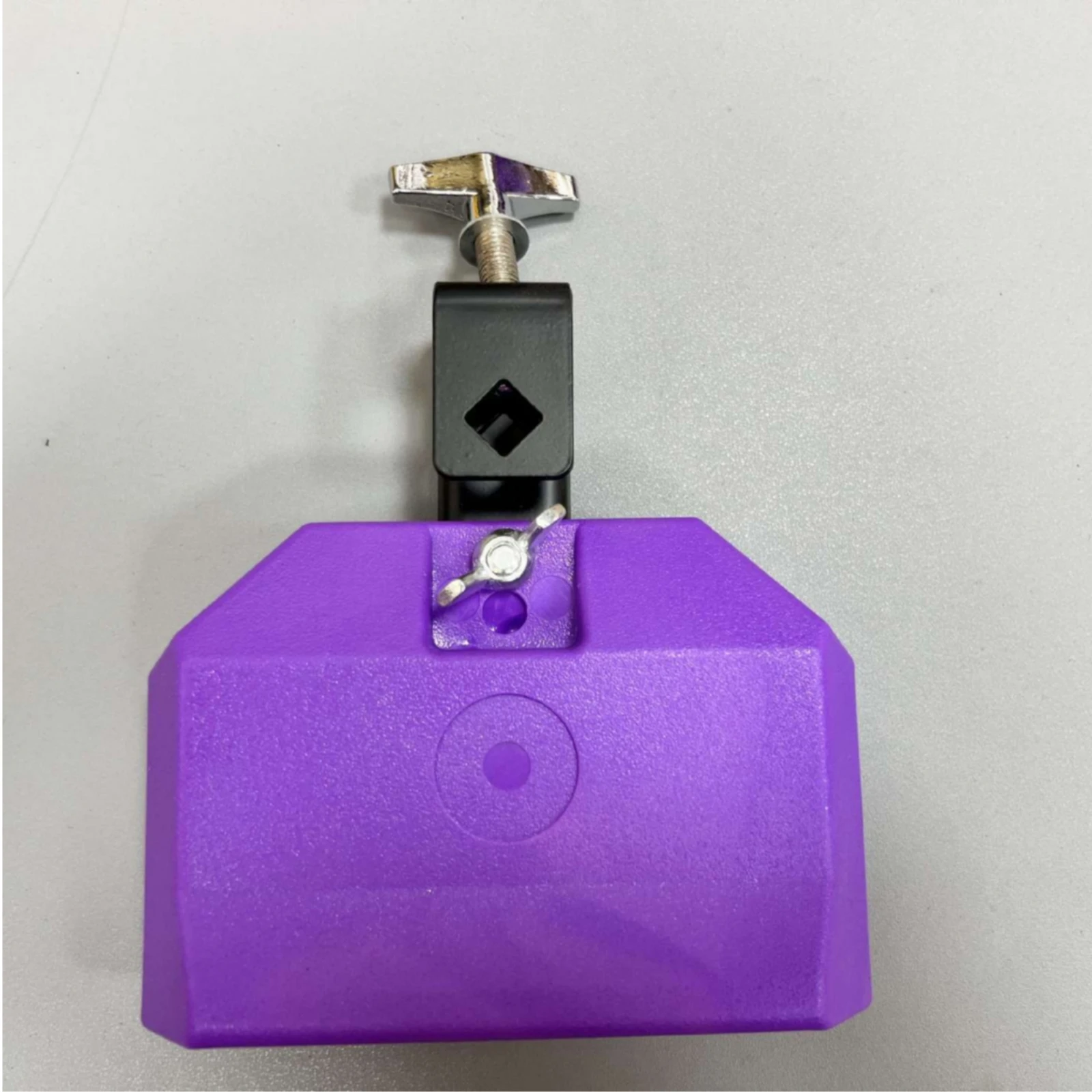 Bangzi Plastic Percussion Block with Clamp Temple Block Rectangular Instrument Hollow for Percussionists, Marching Band