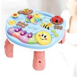 Activity Table Center Toys Portable Montessori Toy Musical Learning Table with Lights Sound for 1 2 3 4 Year Baby Toddler Infant