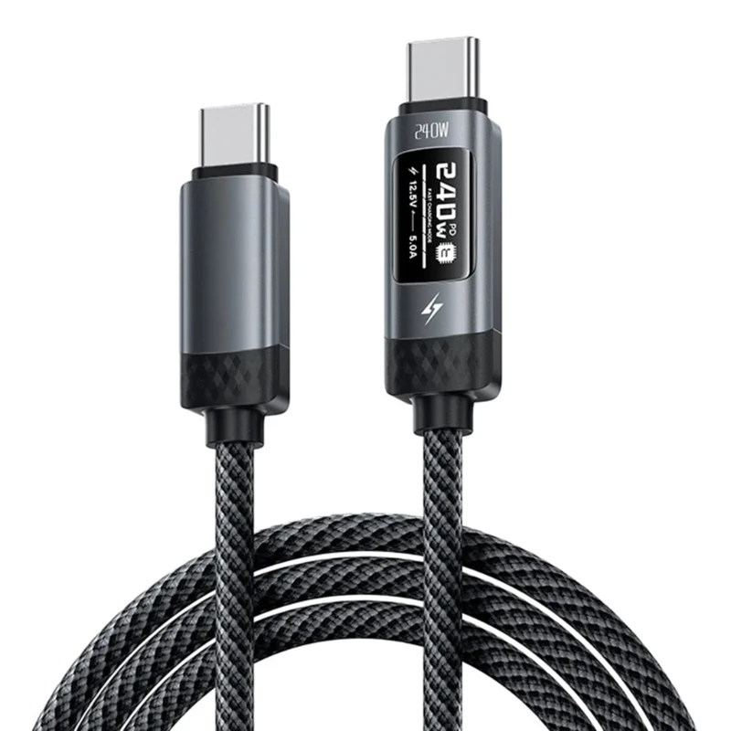 Safe Stable Charging USB C Cable Equipped E Marker Chip for 240W Power Delivery 83CF