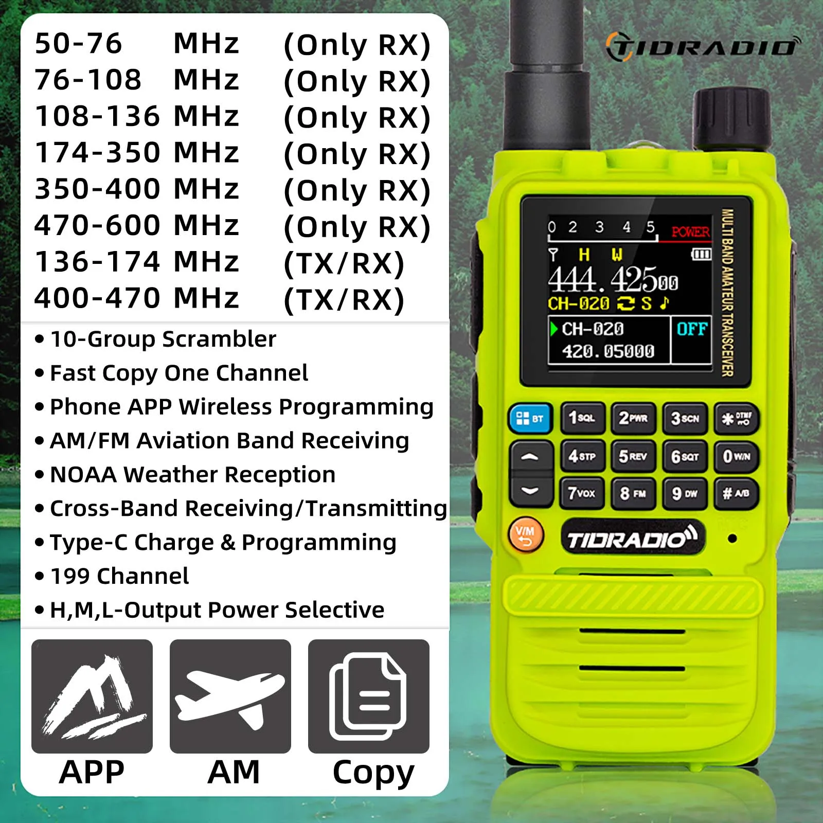 Imagem -02 - Didradio td h3 Walkie Talkie Telefone App Programação sem Fio Radiotipo-c Carregamento Portátil Duplo Ptt Dispositivo Comunicador de Banda de ar