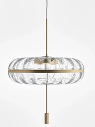 Nordic Postmodern Circular Glass Restaurant Chandelier Minimalist Model Room Designer Clothing Store Bar Decoration Chandelier