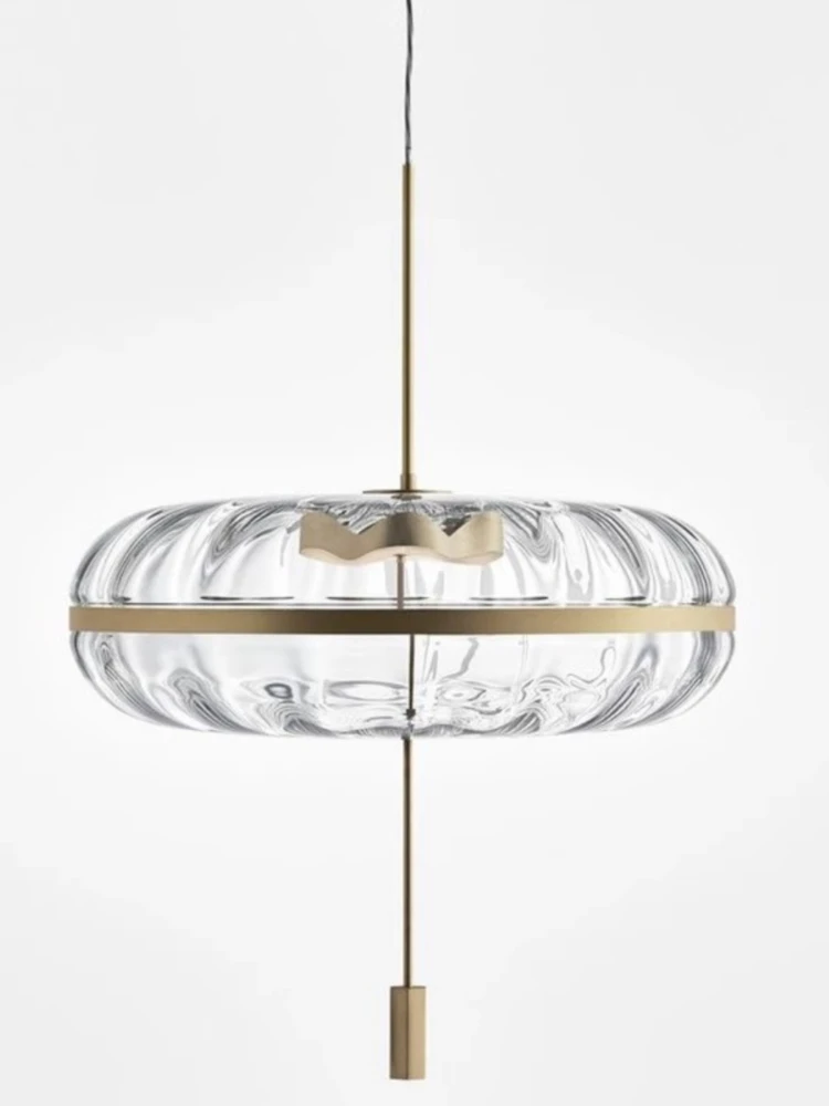 Nordic Postmodern Circular Glass Restaurant Chandelier Minimalist Model Room Designer Clothing Store Bar Decoration Chandelier