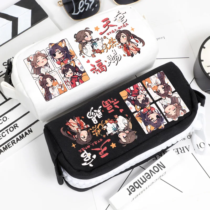 

Anime Heaven Official's Blessing Xie Lian Hua Cheng Cosplay High-capacity Pencil Case Canvas School Stationery Cartoon Pen Bag