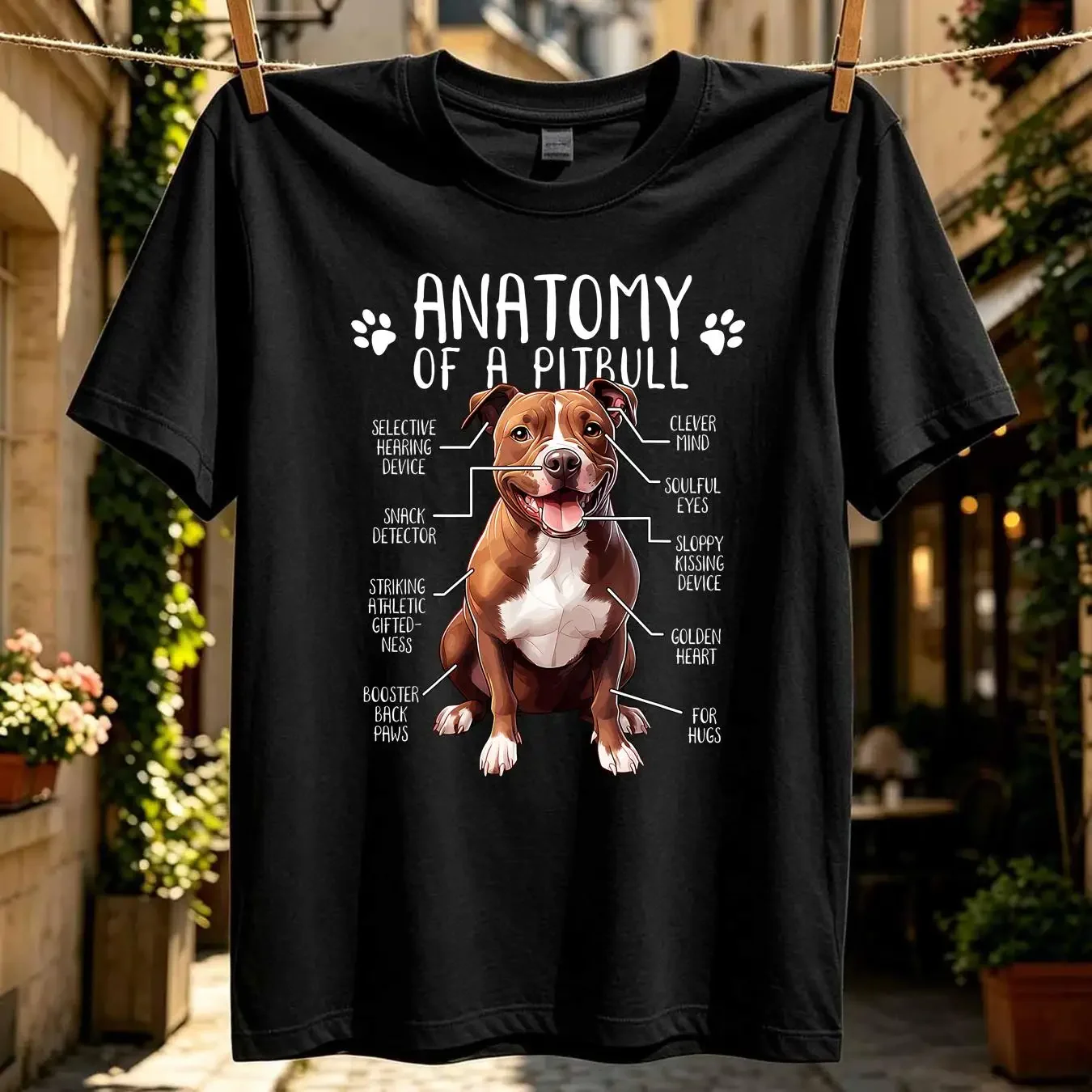 washed T Shirt NEW LIMITED Anatomy Pitbull Dog Cute Pittie Lover Pit Bull Owner S 5XL long or short sleeves vintage Washed