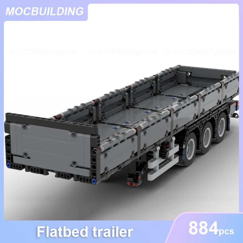 Flatbed Trailer Truck MOC Building Blocks Transportation DIY Assemble Bricks Educational Collect Display Toys Xmas Gifts 884PCS