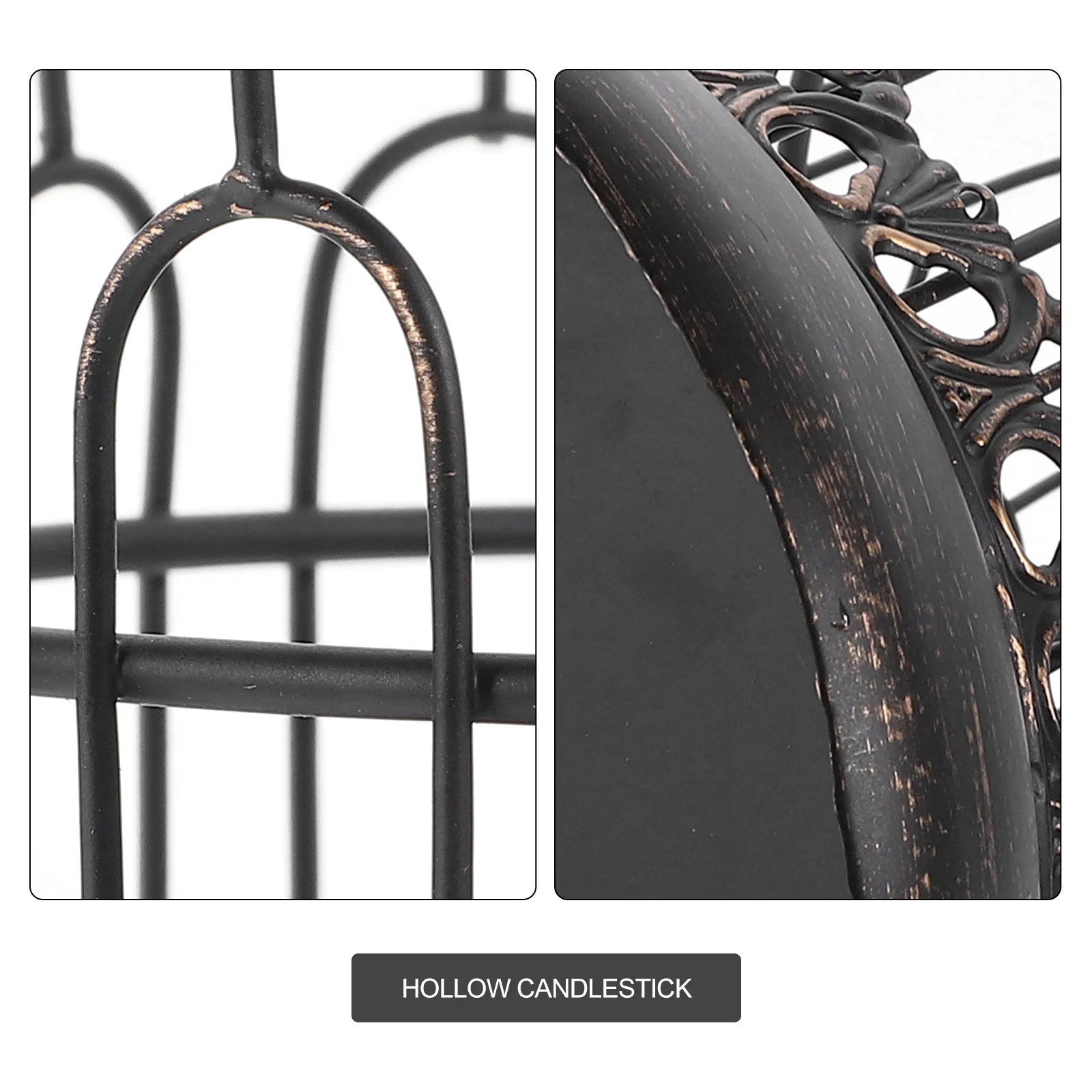 

1Pcs Hollow Candlestick Birdcage Design Iron Candleholder Decorative Stand Retro Table Decor Party Decoration Hollow Candlestick