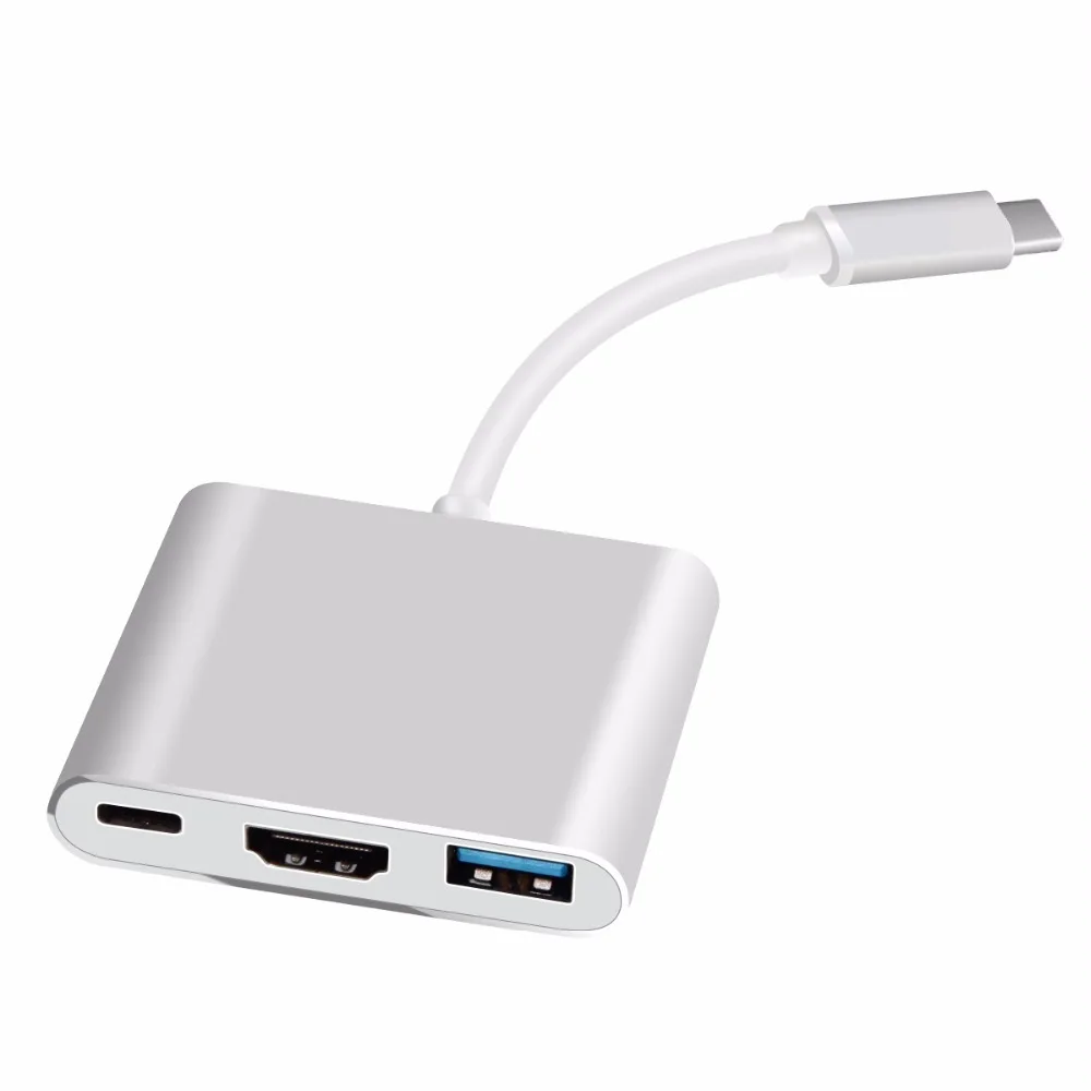 3-in-1 Type-C Multiport Hub, HDMI-compatible Multi-function Converter for Game Consoles, Phones & Computers
