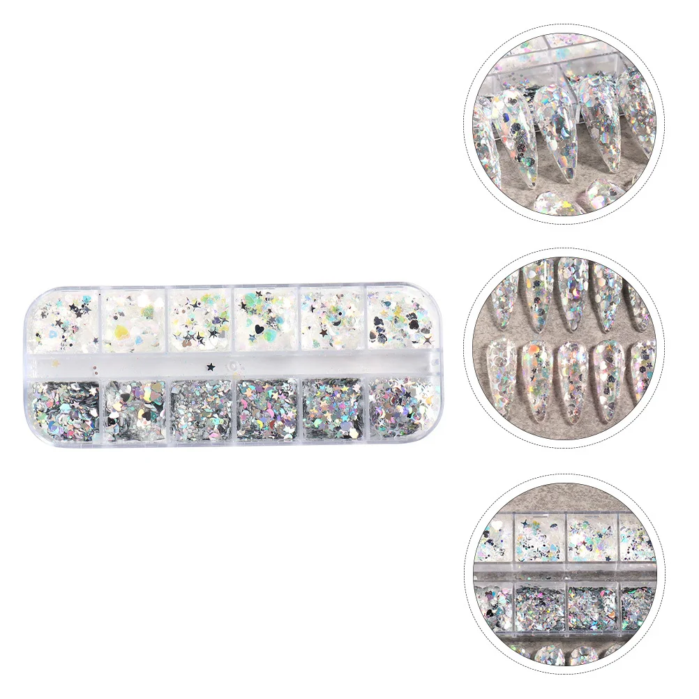 Nieregularne cekiny w kształcie gwiazdek, brokatowe naklejki, wykwintny manicure, dekoracja paznokci DIY, unikalny wygląd, ozdoby do paznokci z cekinami.