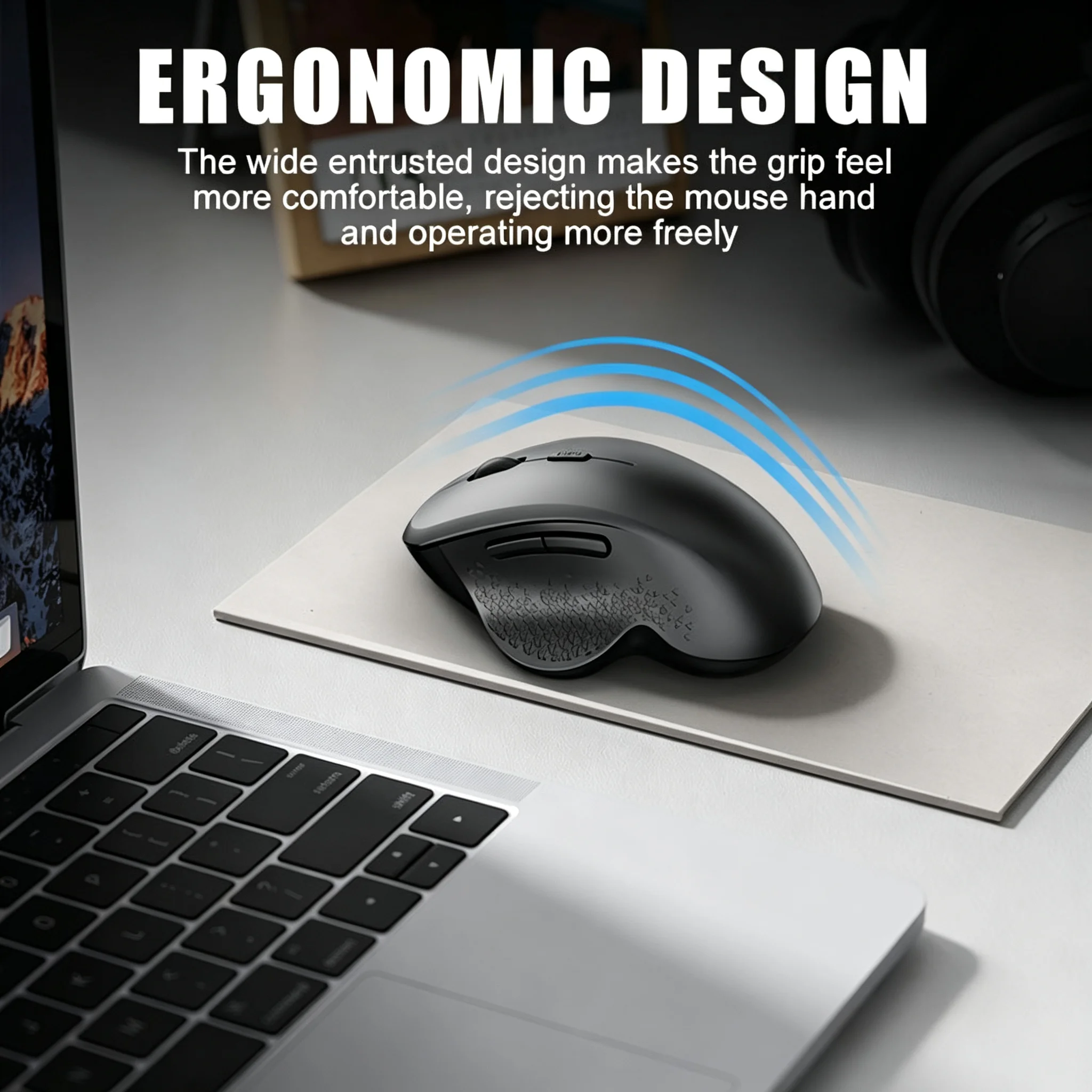 2.4G Wireless Bluetooth Ergonomic Optical Mouse DPI Adjustable Office Stylish Slient Dual-Mode Mouse For PC Computer Laptop