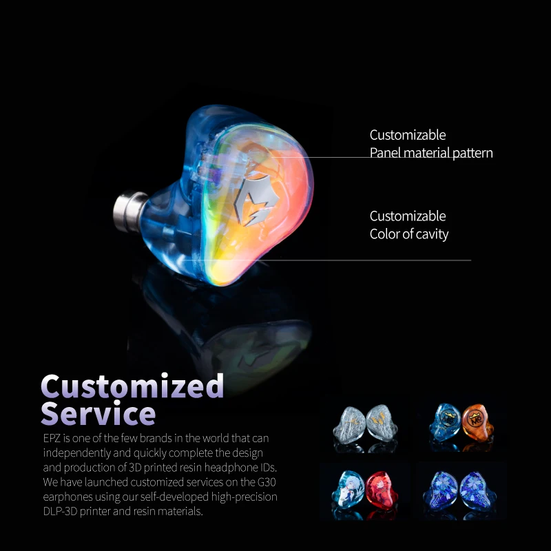 EPZ G30 In Ear Earphones HIFI Sound Music Gaming IEM Dynamic+Balanced Armature Dual-Driver Earphones with Detachable Cable