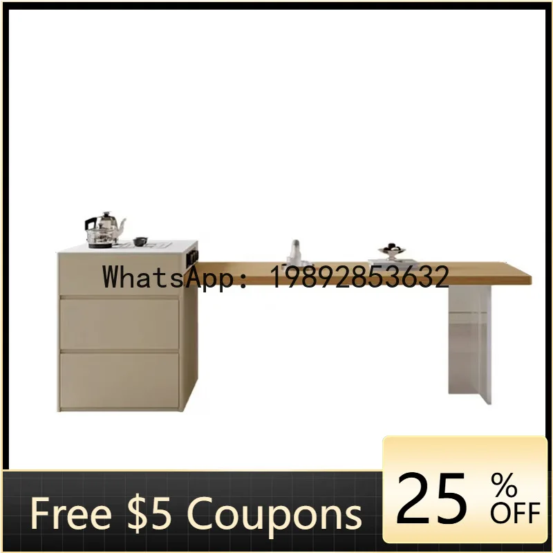 

Z5 Rock Slab Tea Table and Chair Set Office Tea Table Integrated Home Small Apartment Tea Drinking Dining Table